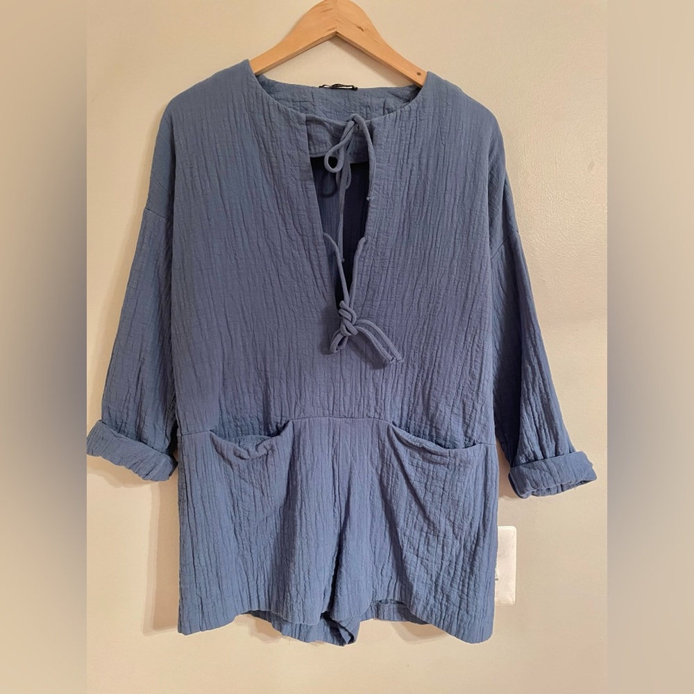 ZARA Romper Shorts Long Sleeve Medium- EUC